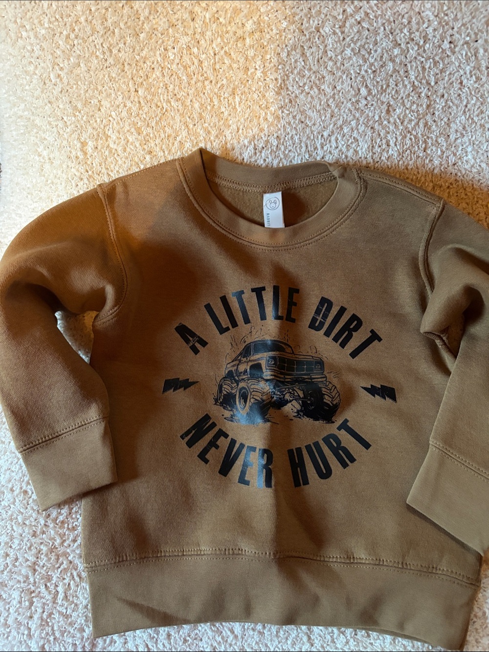 Rabbit Skins Brown Pullover Sweatshirt with Truck Graphic